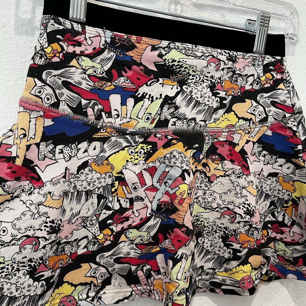 Vtg Kenzo Kids Cartoon Logo Skirt Sz 10 Novelty Print Rare - Picture 2 of 6